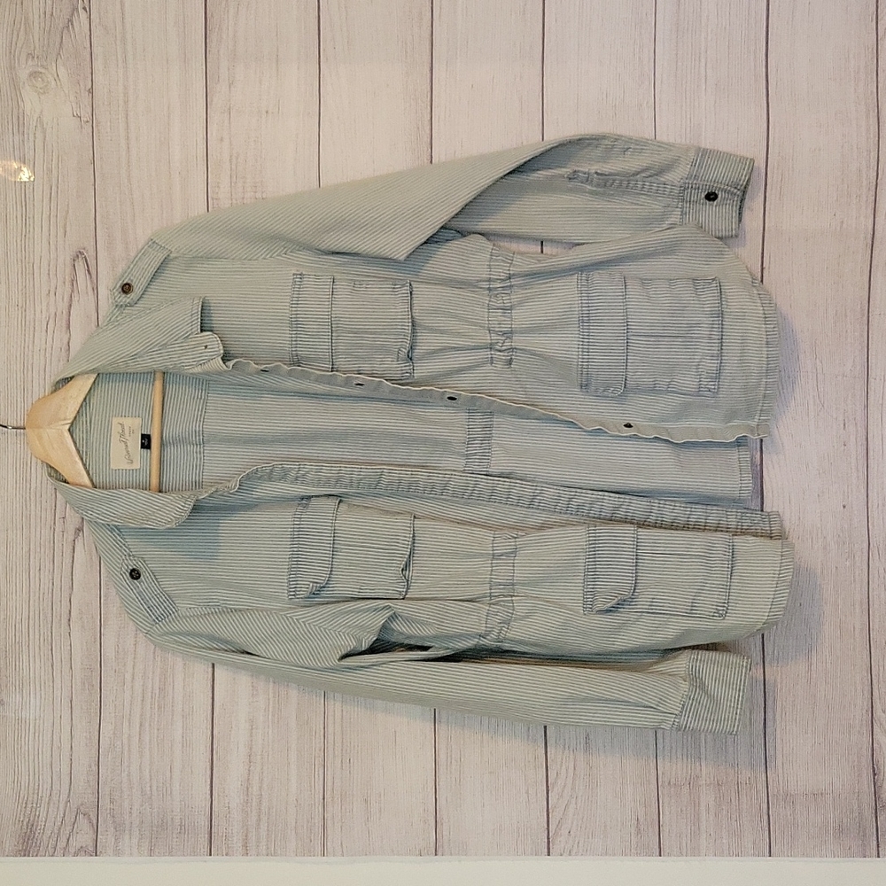 Universal Thread Striped Drawstring Waist Snap Fr… - image 1